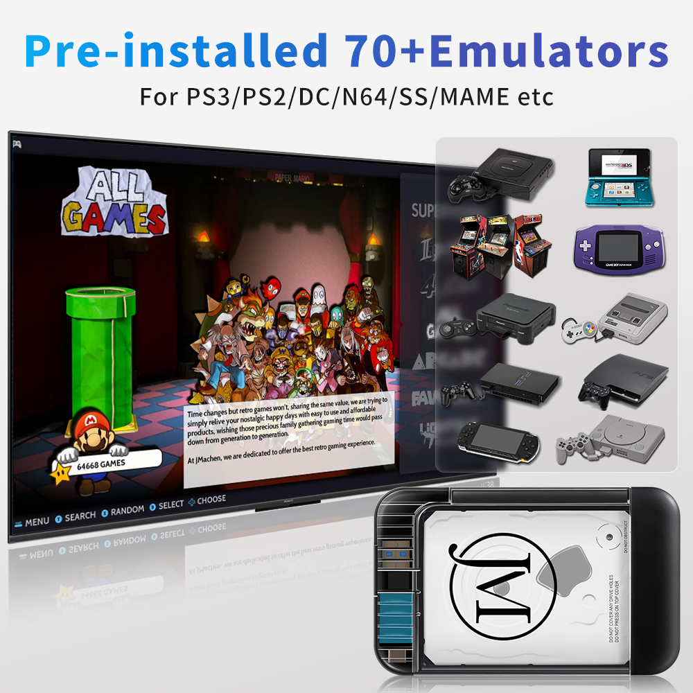 RETROBAT Portable 500G Gaming  - Retro Gaming Os のレビューと価格