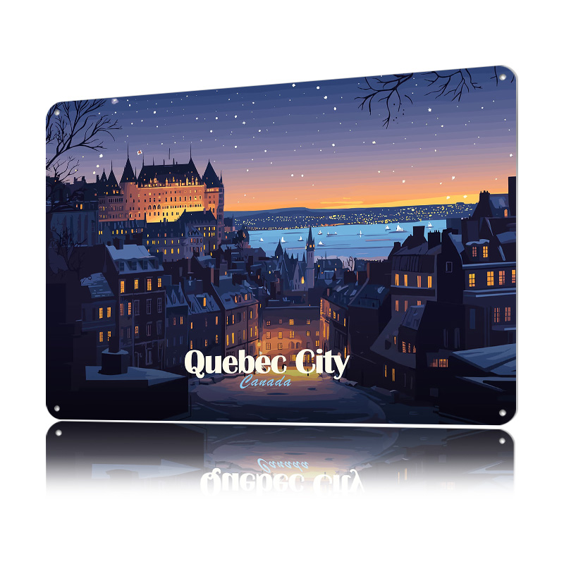 Quebec City At Night Printed P - Retro Gaming Quebec のレビューと価格