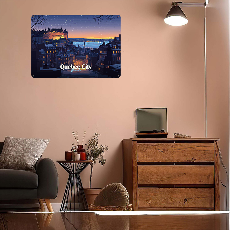 Quebec City At Night Printed P - Retro Gaming Quebec のレビューと価格