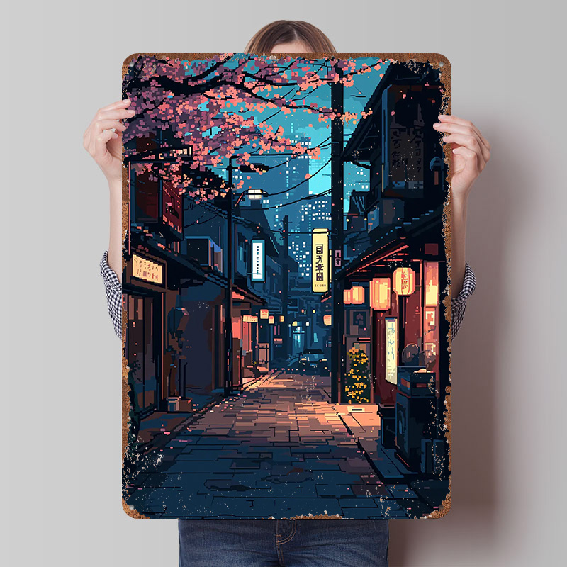 Tokyo Japan Pixel Art Tin Plaq - Retro Gaming Tokyo のレビューと価格