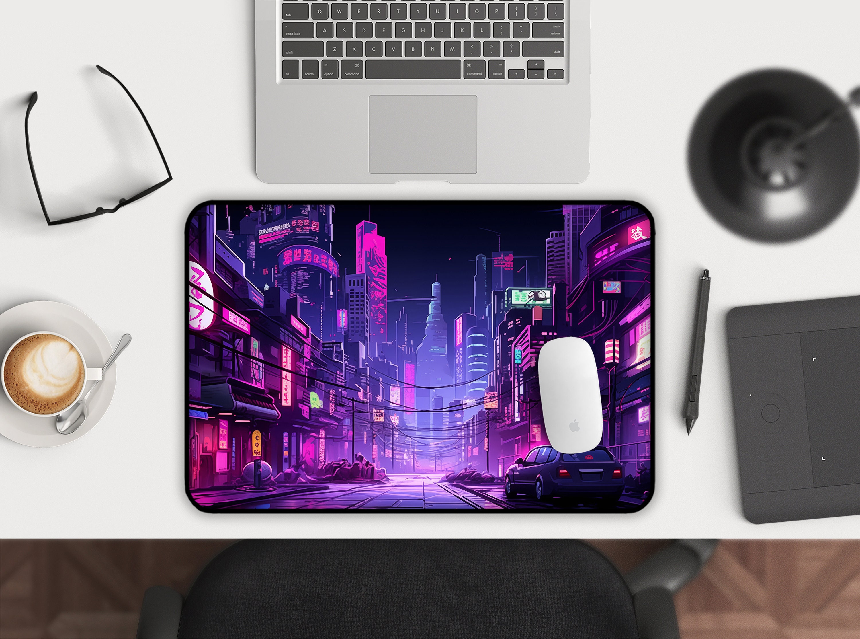 Neon Tokyo Desk Mats, Retro St - Retro Gaming Tokyo のレビューと価格