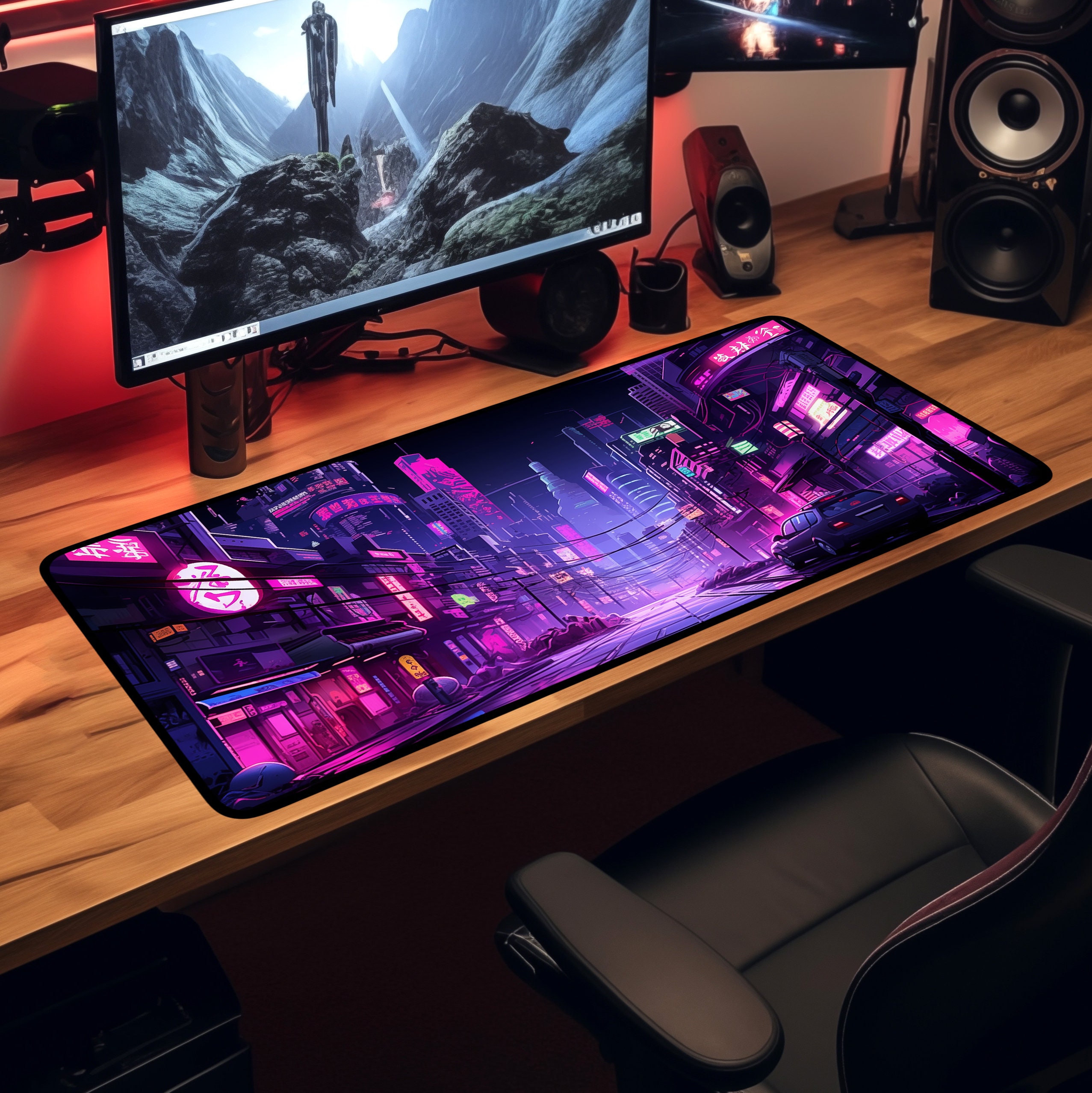 Neon Tokyo Desk Mats, Retro St - Retro Gaming Tokyo のレビューと価格