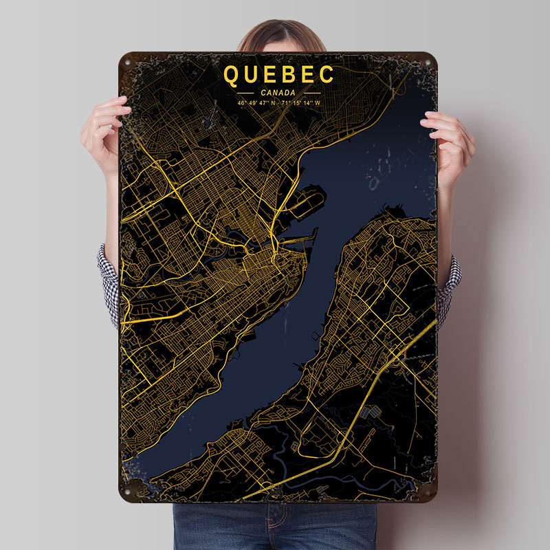 Quebec Golden Map Poster Custo - Retro Gaming Quebec のレビューと価格