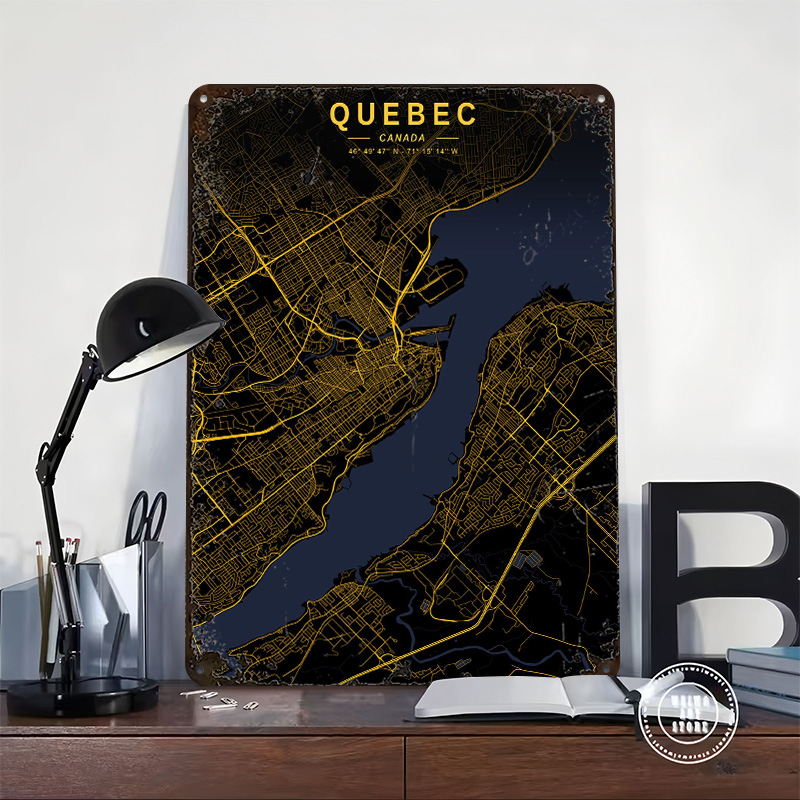 Quebec Golden Map Poster Custo - Retro Gaming Quebec のレビューと価格